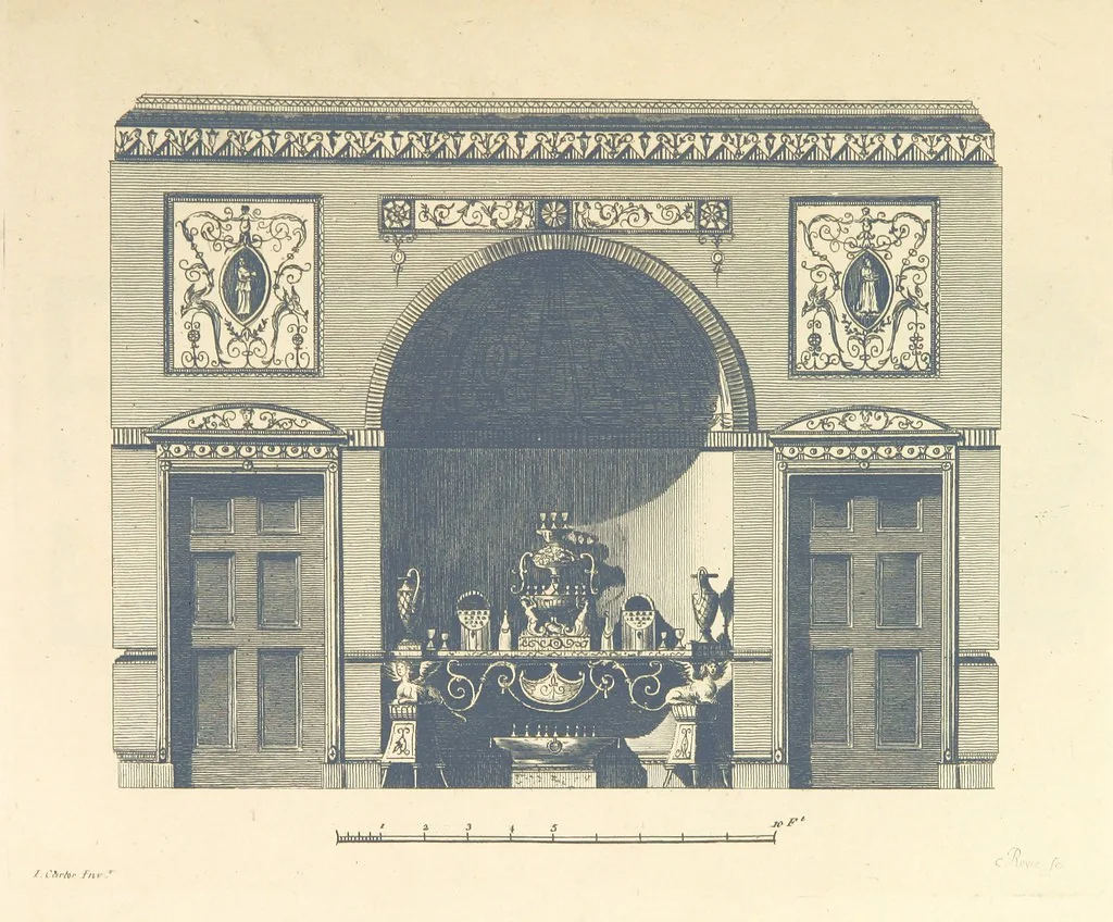 An illustration from The New Builder's Magazine, and Complete Architectural Library, for architects, surveyors, carpenters, etc, 1819, leaf 383