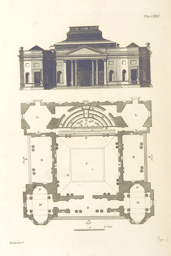 An illustration from The New Builder's Magazine, and Complete Architectural Library, for architects, surveyors, carpenters, etc, 1819, leaf 424