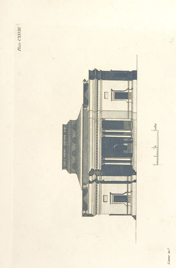 An illustration from The New Builder's Magazine, and Complete Architectural Library, for architects, surveyors, carpenters, etc, 1819, leaf 439
