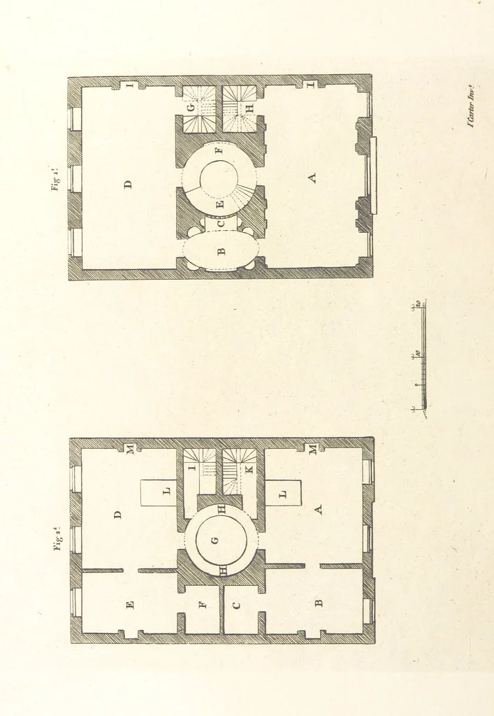 An illustration from The New Builder's Magazine, and Complete Architectural Library, for architects, surveyors, carpenters, etc, 1819, leaf 442