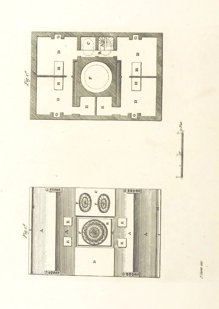 An illustration from The New Builder's Magazine, and Complete Architectural Library, for architects, surveyors, carpenters, etc, 1819, leaf 452