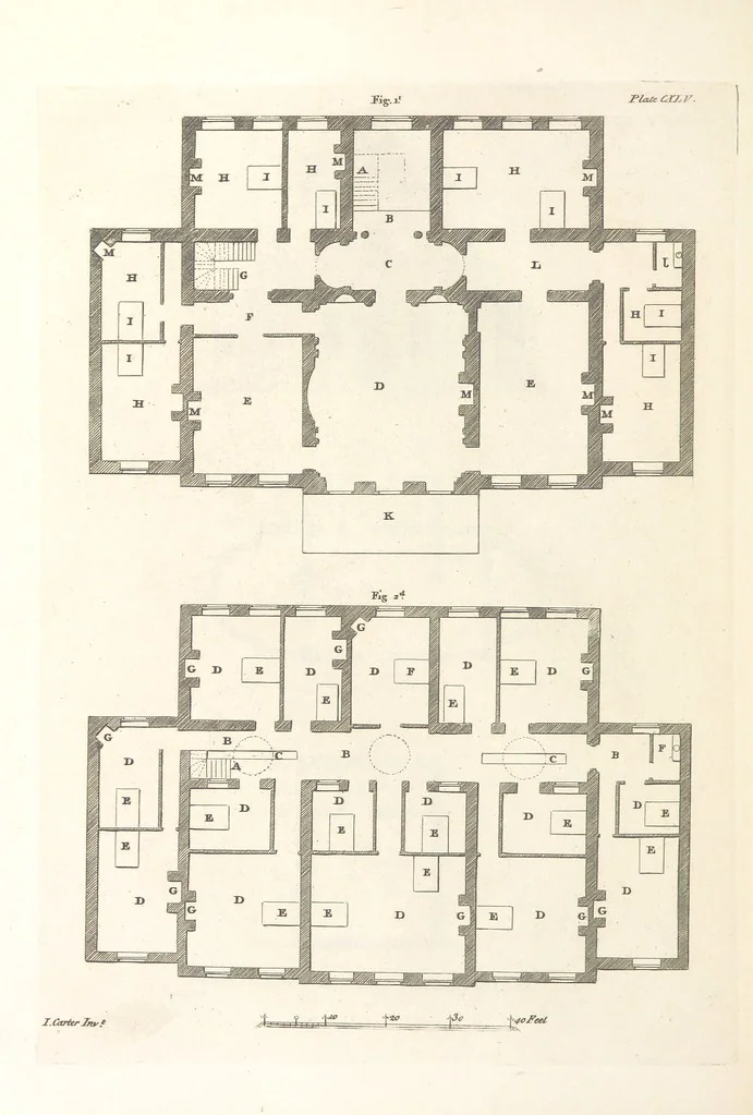 An illustration from The New Builder's Magazine, and Complete Architectural Library, for architects, surveyors, carpenters, etc, 1819, leaf 482