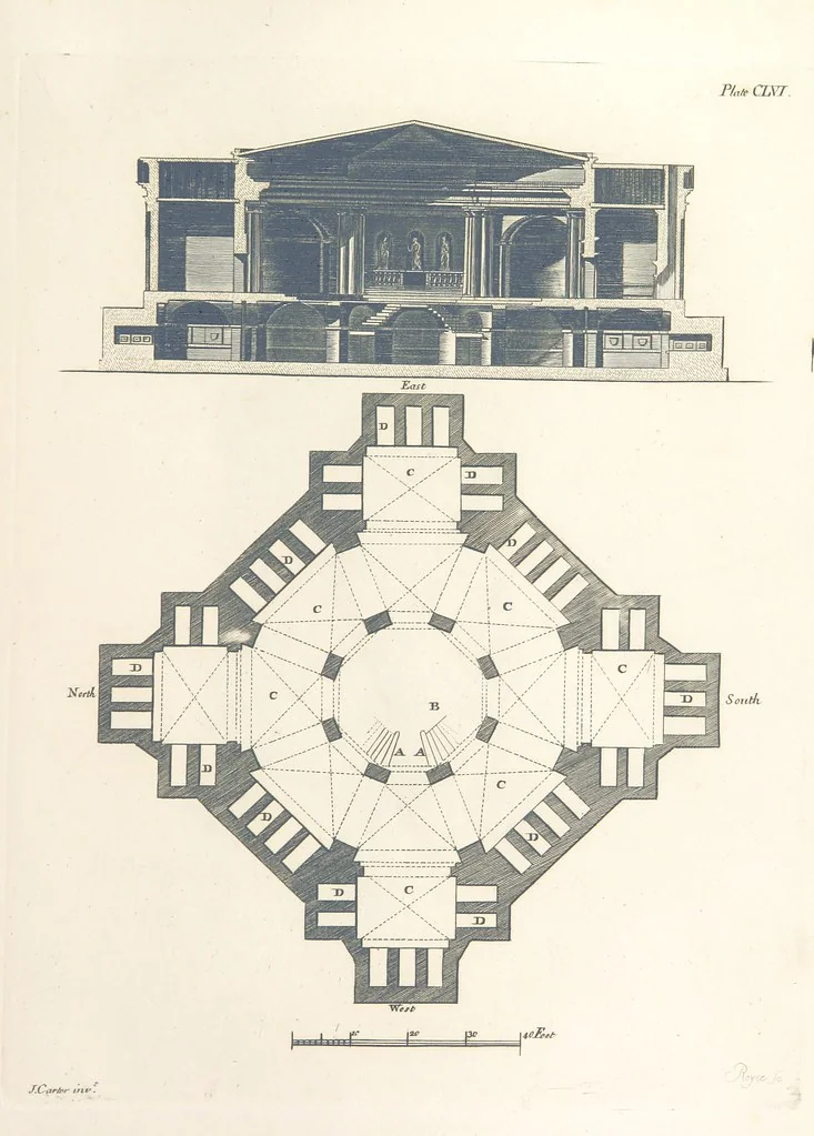 An illustration from The New Builder's Magazine, and Complete Architectural Library, for architects, surveyors, carpenters, etc, 1819, leaf 511