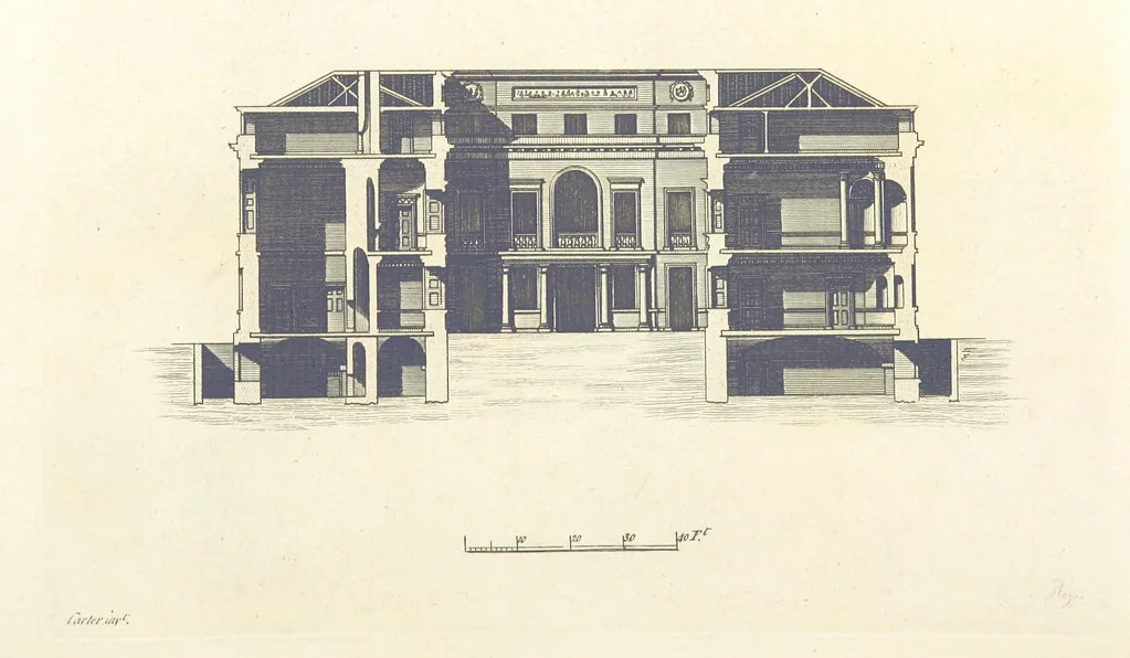 An illustration from The New Builder's Magazine, and Complete Architectural Library, for architects, surveyors, carpenters, etc, 1819, leaf 516