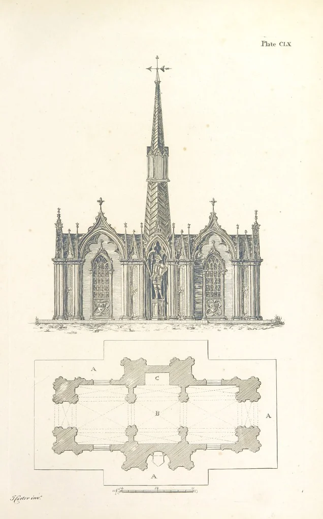 An illustration from The New Builder's Magazine, and Complete Architectural Library, for architects, surveyors, carpenters, etc, 1819, leaf 521