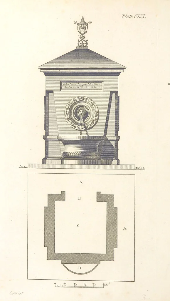 An illustration from The New Builder's Magazine, and Complete Architectural Library, for architects, surveyors, carpenters, etc, 1819, leaf 524