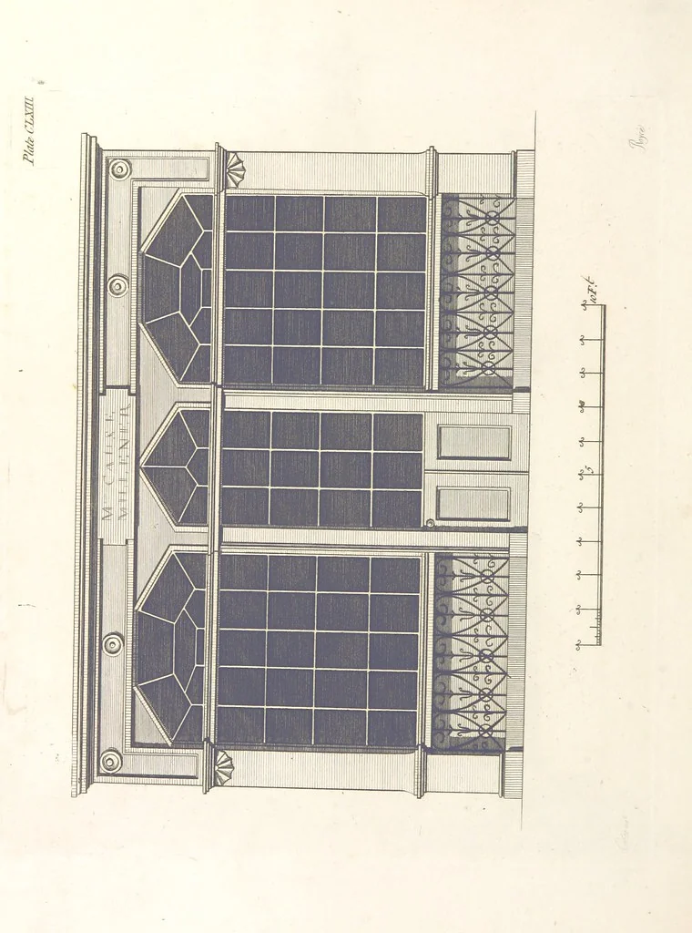 An illustration from The New Builder's Magazine, and Complete Architectural Library, for architects, surveyors, carpenters, etc, 1819, leaf 528