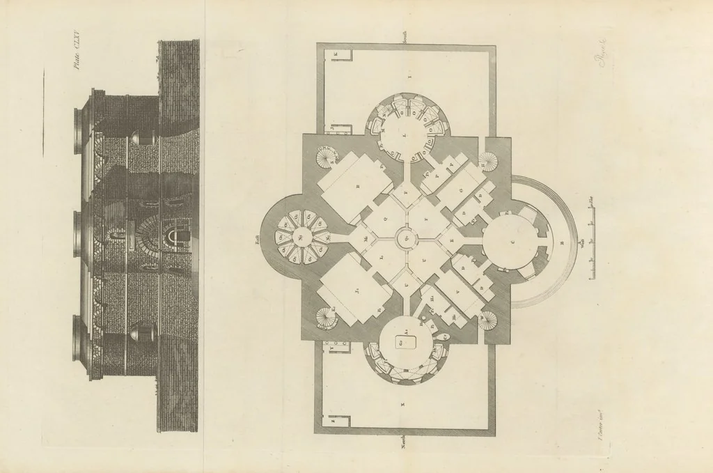 An illustration from The New Builder's Magazine, and Complete Architectural Library, for architects, surveyors, carpenters, etc, 1819, leaf 532