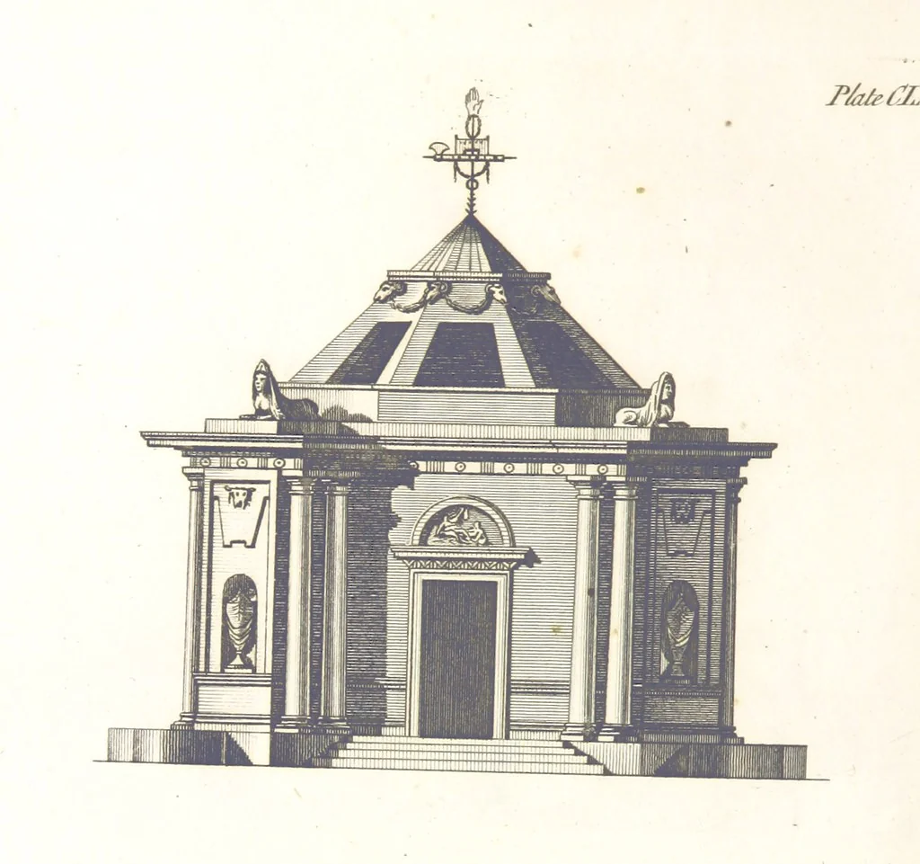 An illustration from The New Builder's Magazine, and Complete Architectural Library, for architects, surveyors, carpenters, etc, 1819, leaf 538