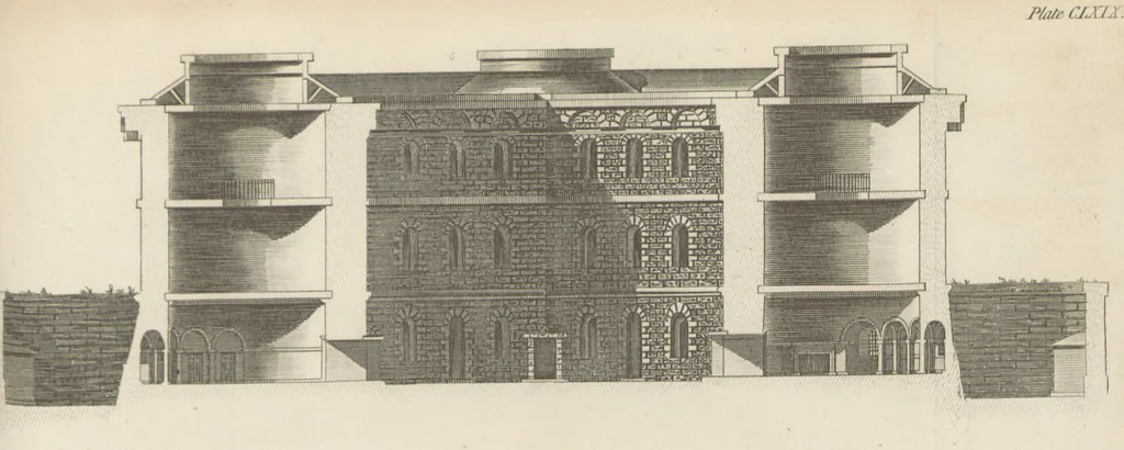 An illustration from The New Builder's Magazine, and Complete Architectural Library, for architects, surveyors, carpenters, etc, 1819, leaf 543