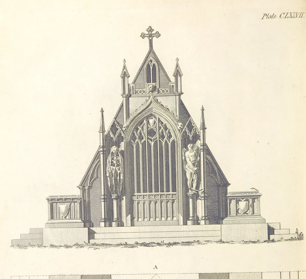 An illustration from The New Builder's Magazine, and Complete Architectural Library, for architects, surveyors, carpenters, etc, 1819, leaf 566
