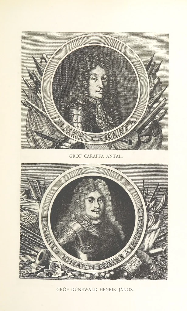 An illustration from Avvisi del cavaliere Federico Cornaro, ambasciatore veneto, circa l'assedio e la presa della fortezza di Buda nell'anno 1686. Con traduzione ungherese ed introduzione storica da Sigismondo Bubics. (Cornaro Frigyes velenczei követ Jelentései, etc.) [With plates, including portraits.] Ital. & Hung, 1891, leaf 117