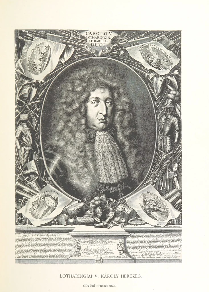 An illustration from Avvisi del cavaliere Federico Cornaro, ambasciatore veneto, circa l'assedio e la presa della fortezza di Buda nell'anno 1686. Con traduzione ungherese ed introduzione storica da Sigismondo Bubics. (Cornaro Frigyes velenczei követ Jelentései, etc.) [With plates, including portraits.] Ital. & Hung, 1891, leaf 395