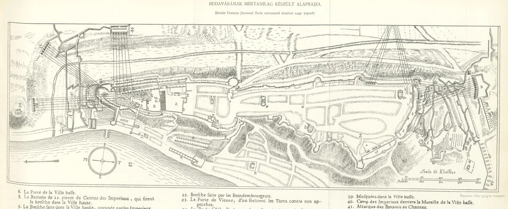An illustration from Avvisi del cavaliere Federico Cornaro, ambasciatore veneto, circa l'assedio e la presa della fortezza di Buda nell'anno 1686. Con traduzione ungherese ed introduzione storica da Sigismondo Bubics. (Cornaro Frigyes velenczei követ Jelentései, etc.) [With plates, including portraits.] Ital. & Hung, 1891, leaf 485