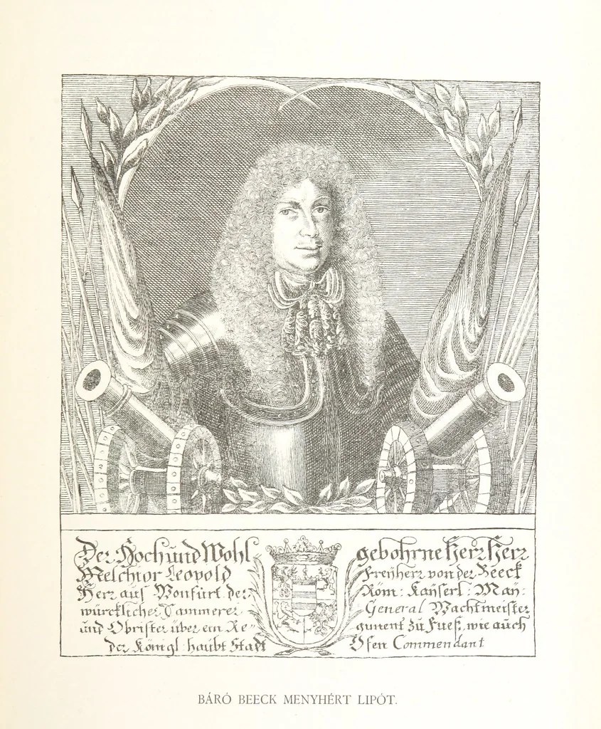 An illustration from Avvisi del cavaliere Federico Cornaro, ambasciatore veneto, circa l'assedio e la presa della fortezza di Buda nell'anno 1686. Con traduzione ungherese ed introduzione storica da Sigismondo Bubics. (Cornaro Frigyes velenczei követ Jelentései, etc.) [With plates, including portraits.] Ital. & Hung, 1891, leaf 517