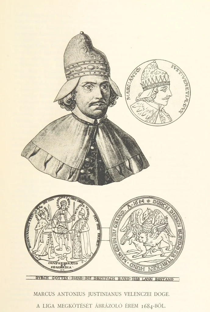 An illustration from Avvisi del cavaliere Federico Cornaro, ambasciatore veneto, circa l'assedio e la presa della fortezza di Buda nell'anno 1686. Con traduzione ungherese ed introduzione storica da Sigismondo Bubics. (Cornaro Frigyes velenczei követ Jelentései, etc.) [With plates, including portraits.] Ital. & Hung, 1891, leaf 529