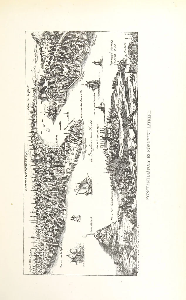 An illustration from Avvisi del cavaliere Federico Cornaro, ambasciatore veneto, circa l'assedio e la presa della fortezza di Buda nell'anno 1686. Con traduzione ungherese ed introduzione storica da Sigismondo Bubics. (Cornaro Frigyes velenczei követ Jelentései, etc.) [With plates, including portraits.] Ital. & Hung, 1891, leaf 57