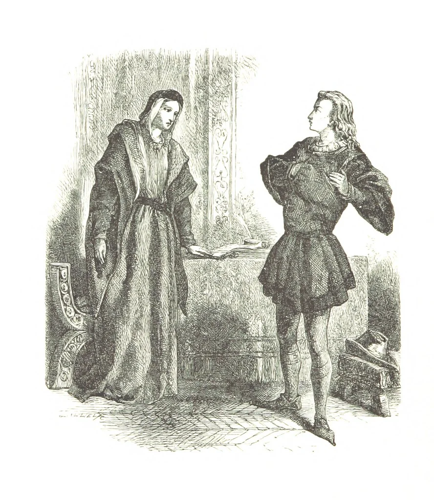 An illustration from Dramatic Scenes. With other poems, now first printed ... Illustrated, 1857, leaf 98