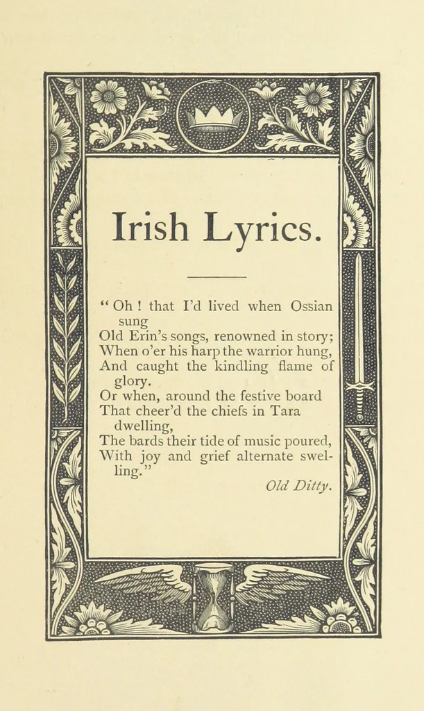 An illustration from Irish Lyrics, Songs & Poems, 1879, leaf 35