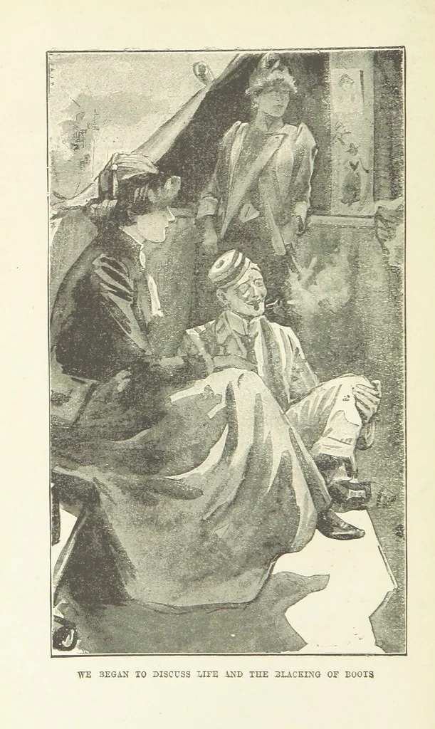 An illustration from Two Girls on a Barge ... With forty-four illustrations by F. H. Townsend, 1891, leaf 112