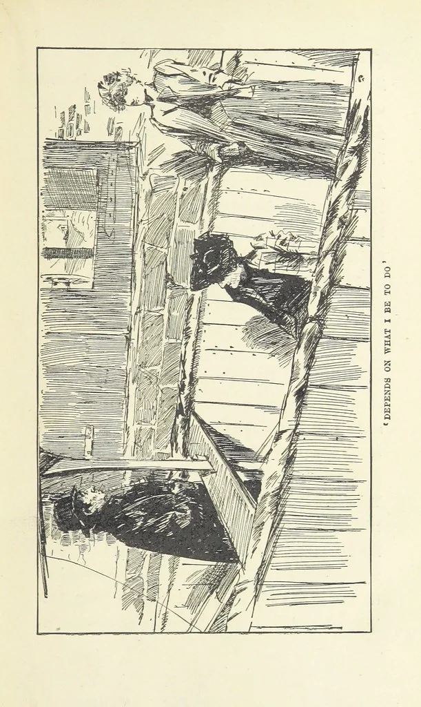 An illustration from Two Girls on a Barge ... With forty-four illustrations by F. H. Townsend, 1891, leaf 25