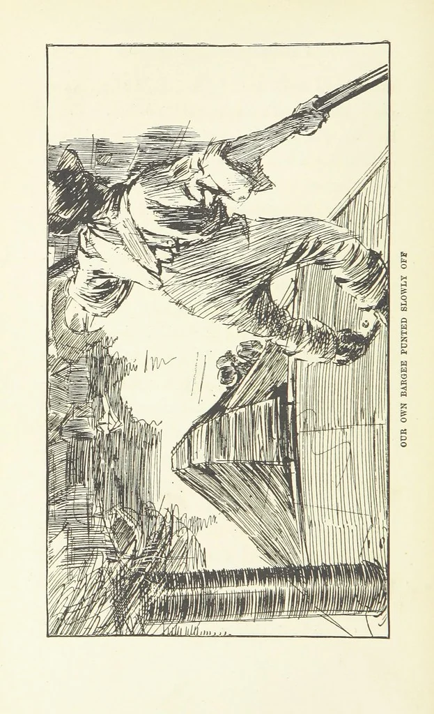 An illustration from Two Girls on a Barge ... With forty-four illustrations by F. H. Townsend, 1891, leaf 32