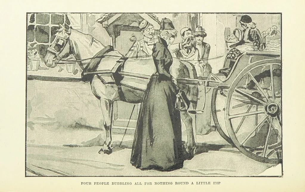 An illustration from Two Girls on a Barge ... With forty-four illustrations by F. H. Townsend, 1891, leaf 78