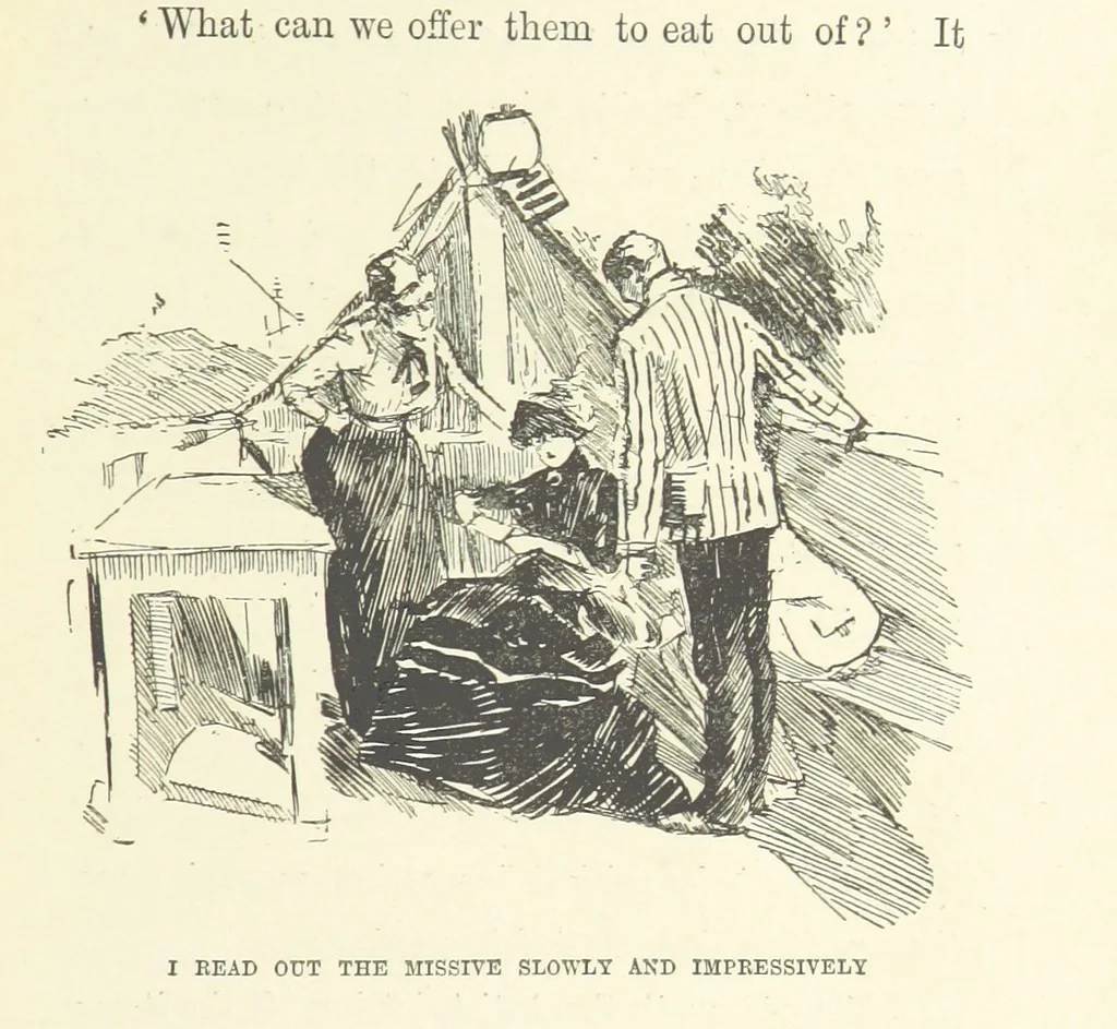 An illustration from Two Girls on a Barge ... With forty-four illustrations by F. H. Townsend, 1891, leaf 89