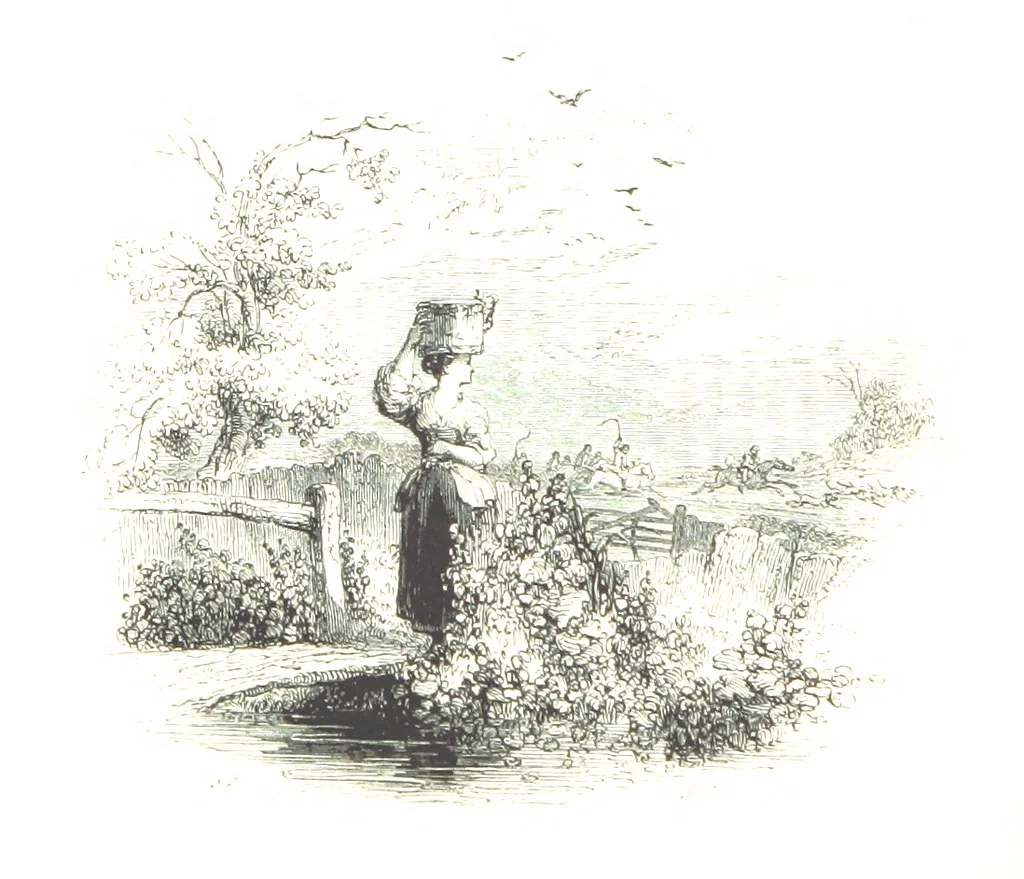 An illustration from Poems ... With a biographical and critical introduction by the Rev. Thomas Dale, and seventy-five illustrations, engraved by J. Orrin Smith, from drawings by John Gilbert, 1841, leaf 106