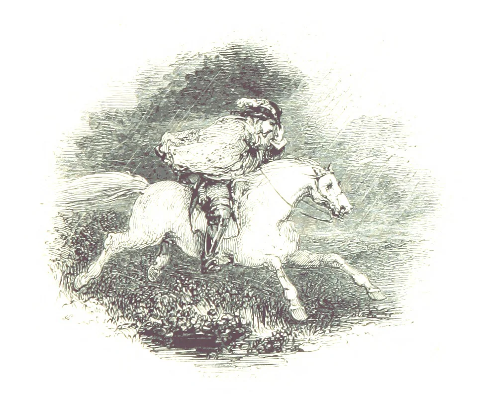 An illustration from Poems ... With a biographical and critical introduction by the Rev. Thomas Dale, and seventy-five illustrations, engraved by J. Orrin Smith, from drawings by John Gilbert, 1841, leaf 135