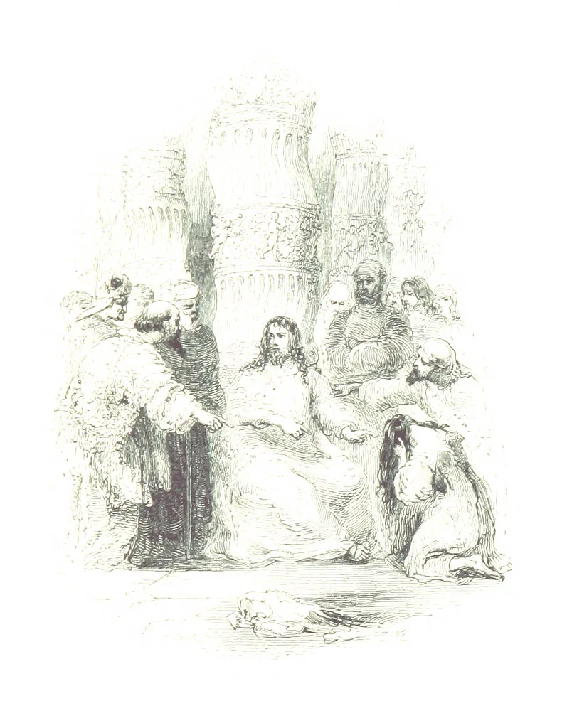 An illustration from Poems ... With a biographical and critical introduction by the Rev. Thomas Dale, and seventy-five illustrations, engraved by J. Orrin Smith, from drawings by John Gilbert, 1841, leaf 149