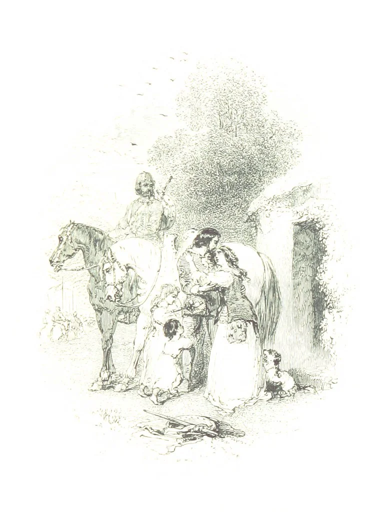 An illustration from Poems ... With a biographical and critical introduction by the Rev. Thomas Dale, and seventy-five illustrations, engraved by J. Orrin Smith, from drawings by John Gilbert, 1841, leaf 167