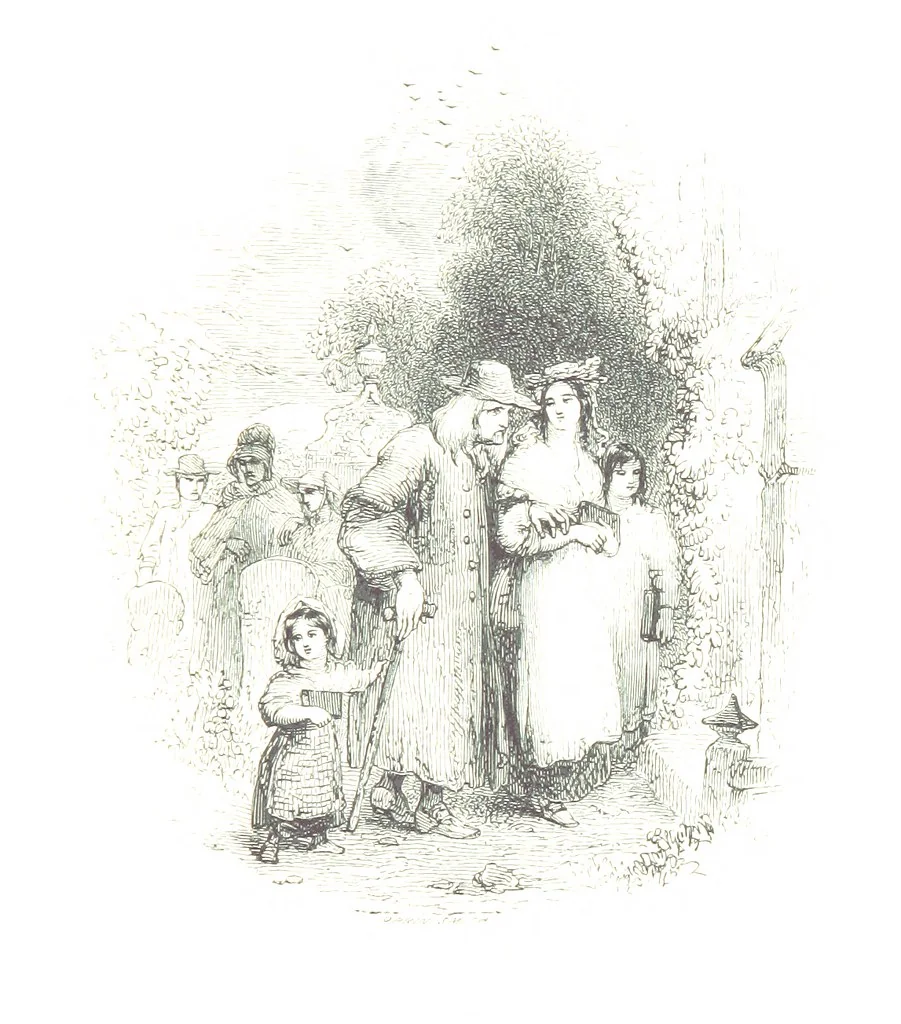 An illustration from Poems ... With a biographical and critical introduction by the Rev. Thomas Dale, and seventy-five illustrations, engraved by J. Orrin Smith, from drawings by John Gilbert, 1841, leaf 177