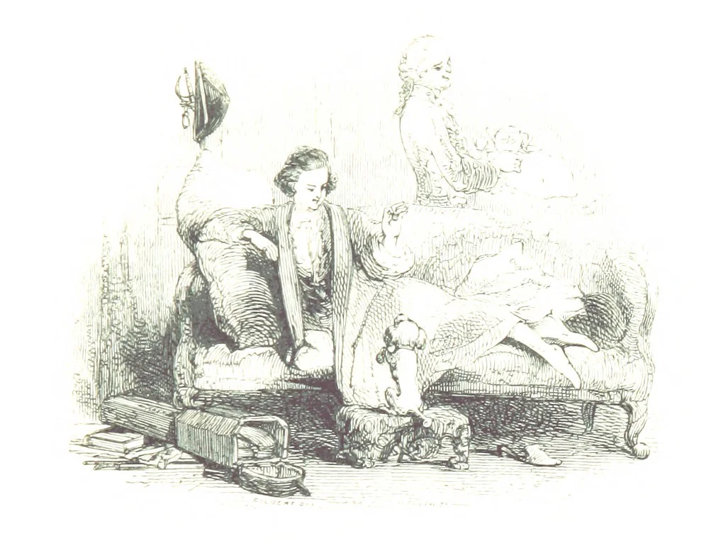 An illustration from Poems ... With a biographical and critical introduction by the Rev. Thomas Dale, and seventy-five illustrations, engraved by J. Orrin Smith, from drawings by John Gilbert, 1841, leaf 181