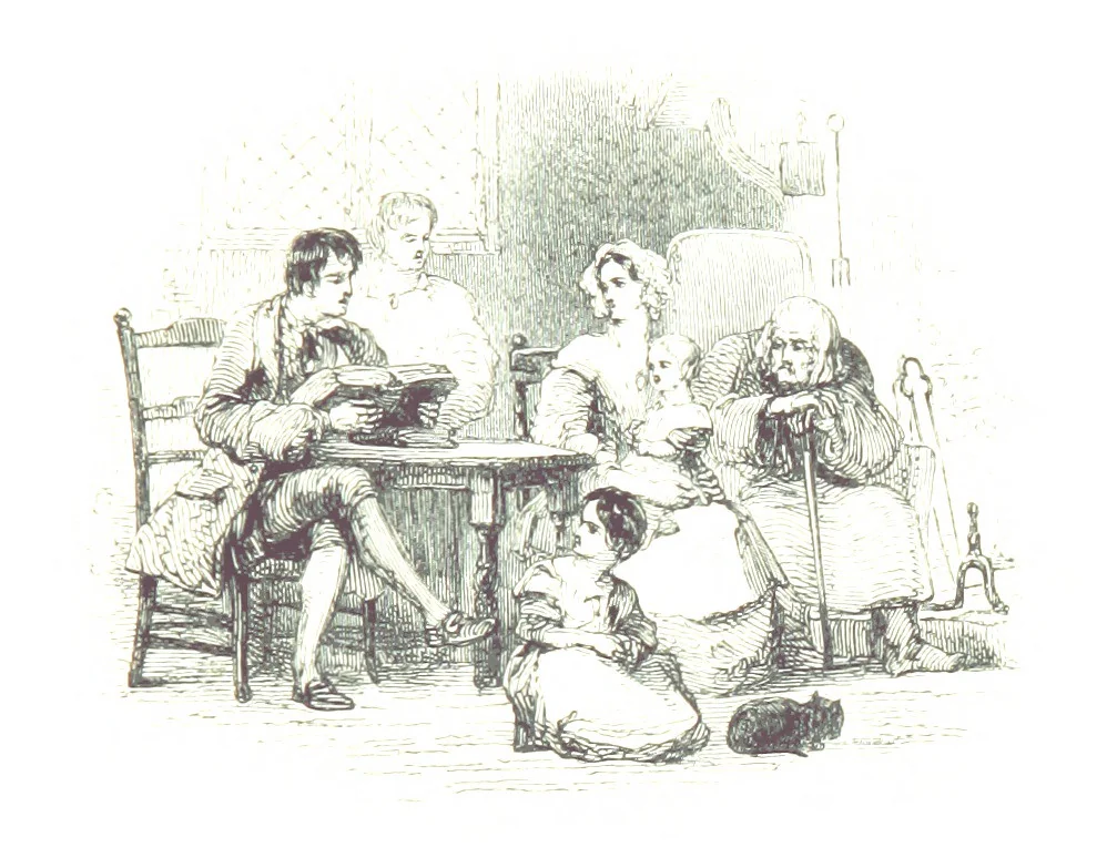 An illustration from Poems ... With a biographical and critical introduction by the Rev. Thomas Dale, and seventy-five illustrations, engraved by J. Orrin Smith, from drawings by John Gilbert, 1841, leaf 193