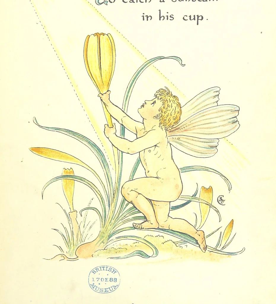 An illustration from Flora's Feast. A masque of flowers, penned & pictured by Walter Crane, 1889, leaf 21