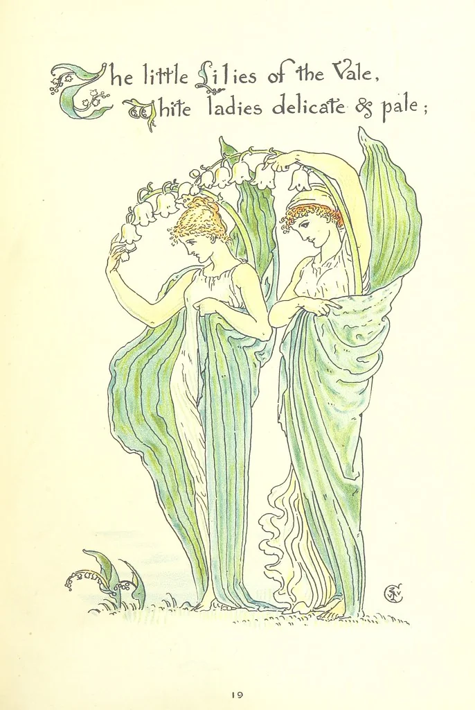 An illustration from Flora's Feast. A masque of flowers, penned & pictured by Walter Crane, 1889, leaf 49