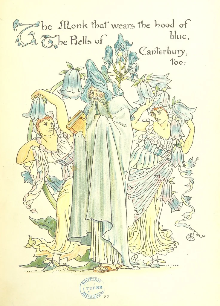 An illustration from Flora's Feast. A masque of flowers, penned & pictured by Walter Crane, 1889, leaf 65
