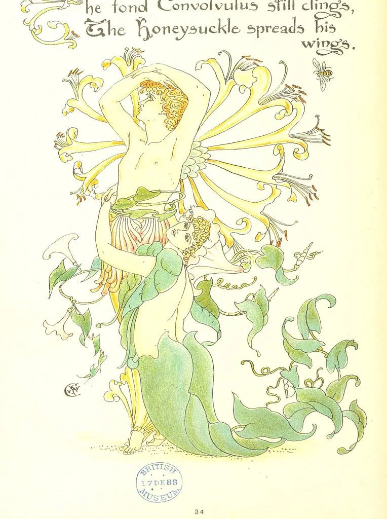 An illustration from Flora's Feast. A masque of flowers, penned & pictured by Walter Crane, 1889, leaf 80