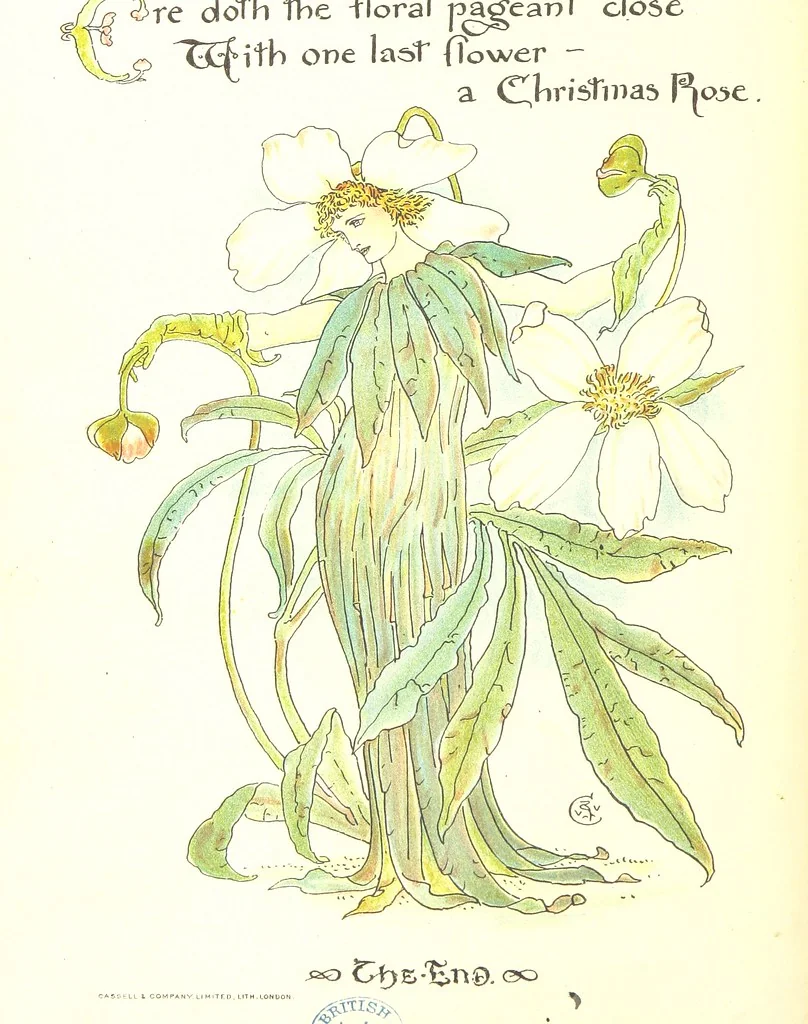 An illustration from Flora's Feast. A masque of flowers, penned & pictured by Walter Crane, 1889, leaf 92