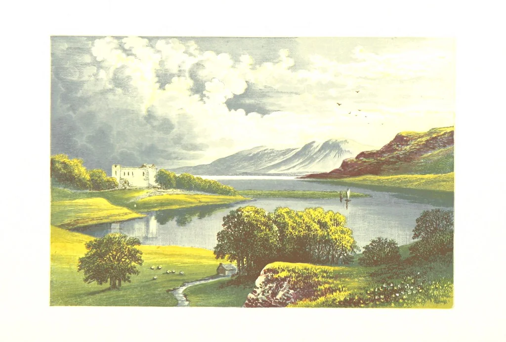 An illustration from Scottish Loch Scenery. Illustrated in a series of coloured plates from drawings by A. F. Lydon. With descriptive text by T. A. Croal, 1882, leaf 112