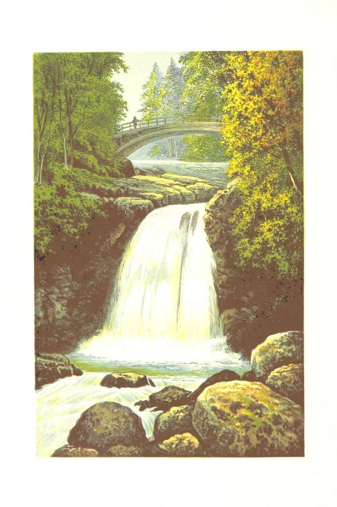 An illustration from Scottish Loch Scenery. Illustrated in a series of coloured plates from drawings by A. F. Lydon. With descriptive text by T. A. Croal, 1882, leaf 142