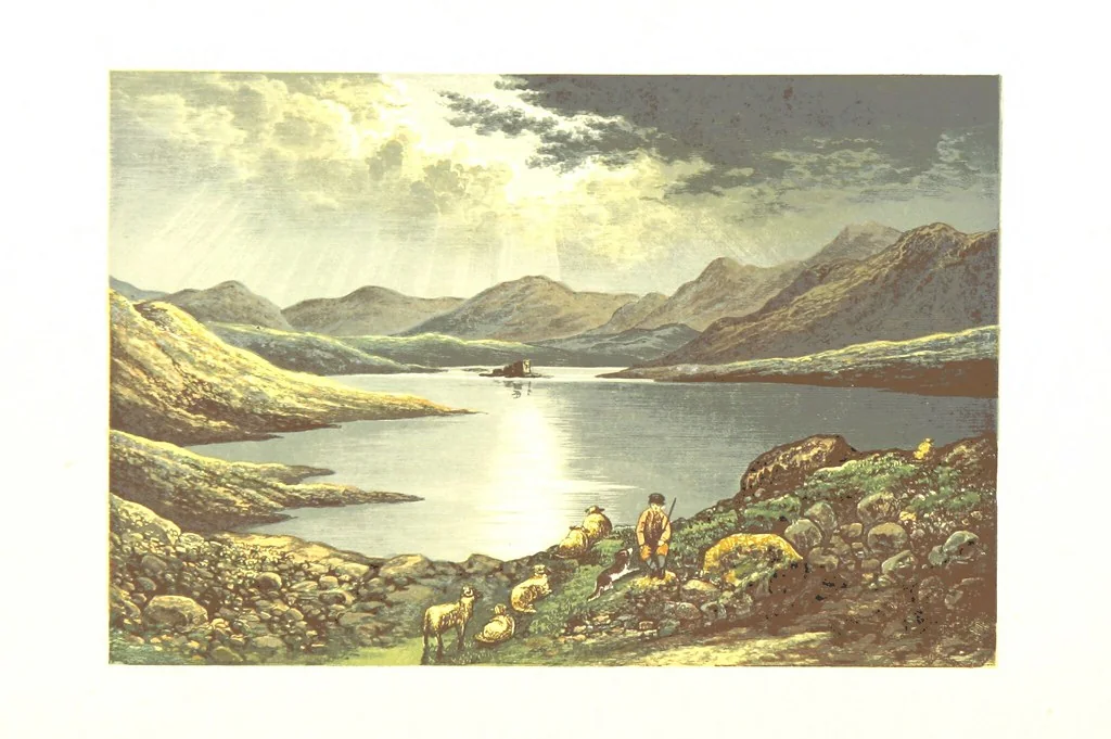 An illustration from Scottish Loch Scenery. Illustrated in a series of coloured plates from drawings by A. F. Lydon. With descriptive text by T. A. Croal, 1882, leaf 16