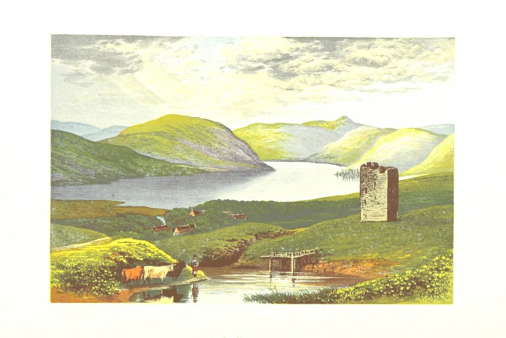 An illustration from Scottish Loch Scenery. Illustrated in a series of coloured plates from drawings by A. F. Lydon. With descriptive text by T. A. Croal, 1882, leaf 28