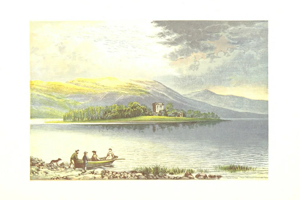 An illustration from Scottish Loch Scenery. Illustrated in a series of coloured plates from drawings by A. F. Lydon. With descriptive text by T. A. Croal, 1882, leaf 58
