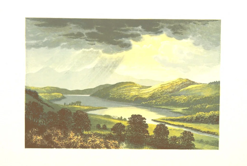 An illustration from Scottish Loch Scenery. Illustrated in a series of coloured plates from drawings by A. F. Lydon. With descriptive text by T. A. Croal, 1882, leaf 64