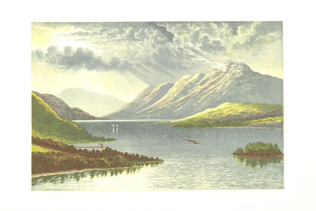 An illustration from Scottish Loch Scenery. Illustrated in a series of coloured plates from drawings by A. F. Lydon. With descriptive text by T. A. Croal, 1882, leaf 70