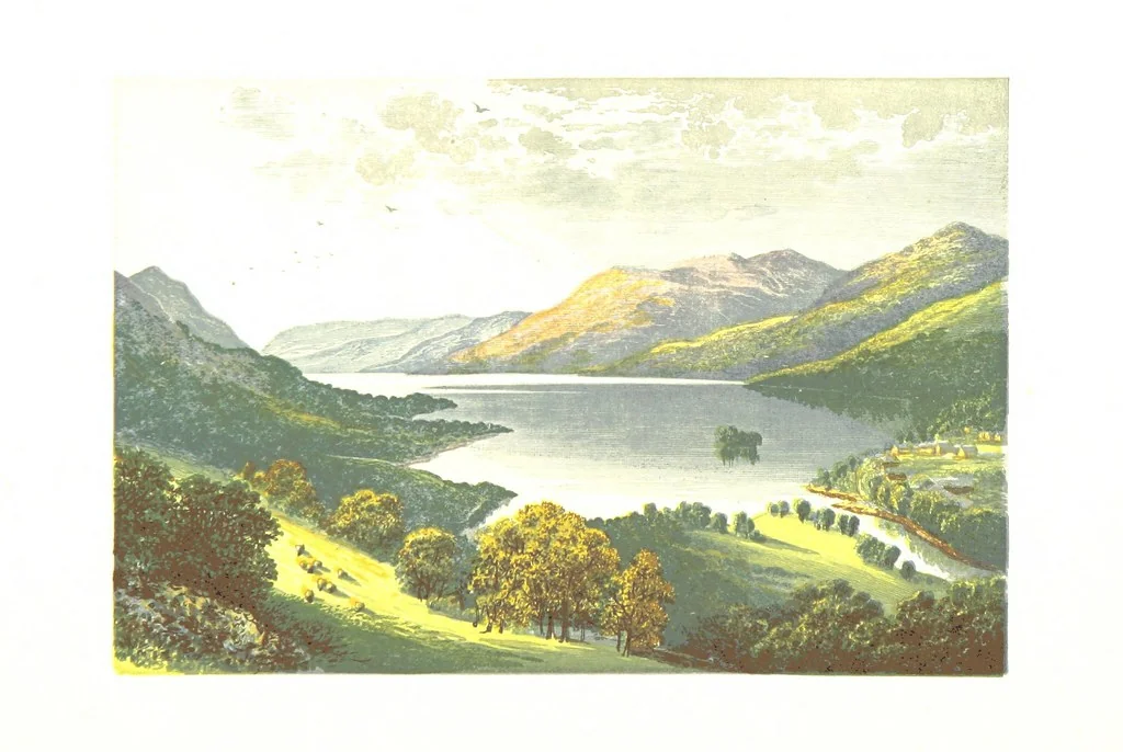 An illustration from Scottish Loch Scenery. Illustrated in a series of coloured plates from drawings by A. F. Lydon. With descriptive text by T. A. Croal, 1882, leaf 94