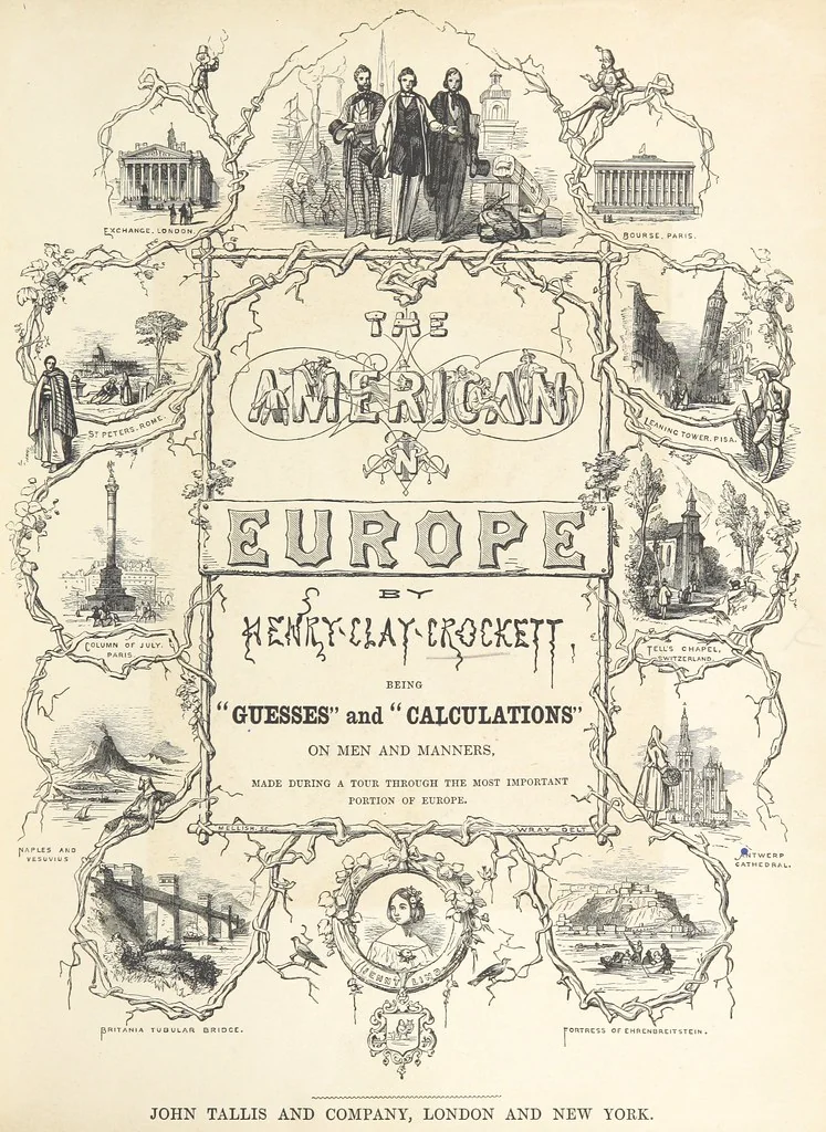 An illustration from The American in Europe: being “guesses” and “calculations” on men and manners; made during a tour through the most important portions of Europe. [With plates, 1850, leaf 11