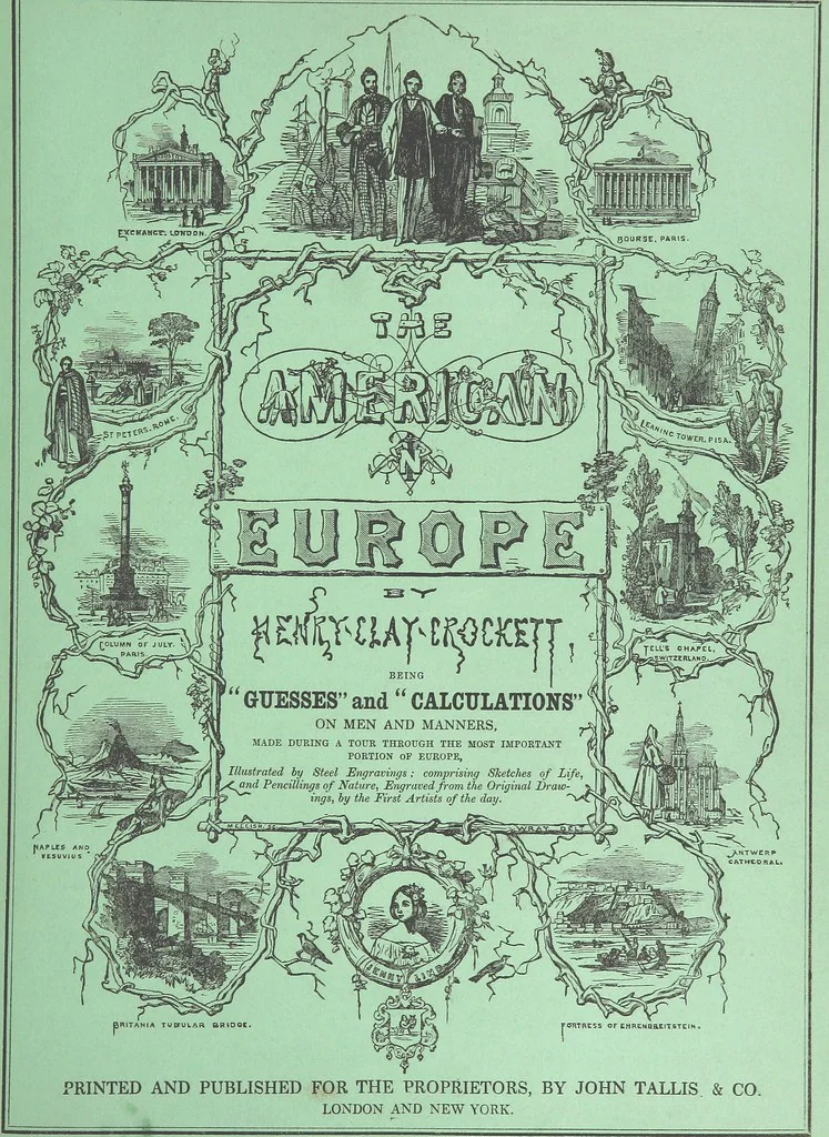 An illustration from The American in Europe: being “guesses” and “calculations” on men and manners; made during a tour through the most important portions of Europe. [With plates, 1850, leaf 33